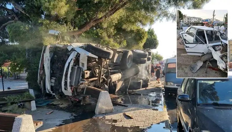 Freni Patlayan Kamyon, Trafik Işığında Otomobillere Çarparak Korku Dolu Anlar Yaşattı
